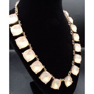 Necklace Statement Faceted Opalescent Faux Stones .75" Vintage Adjusts 15-20"